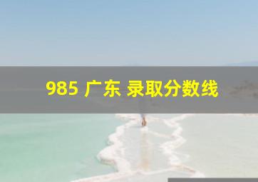 985 广东 录取分数线